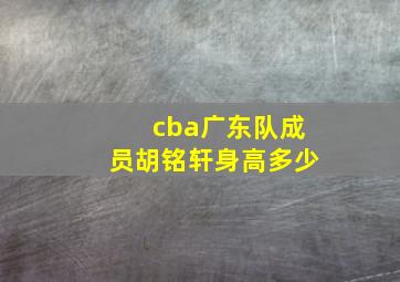 cba广东队成员胡铭轩身高多少