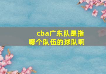 cba广东队是指哪个队伍的球队啊