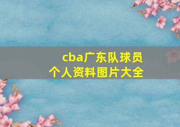 cba广东队球员个人资料图片大全