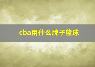 cba用什么牌子篮球