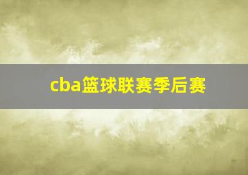 cba篮球联赛季后赛