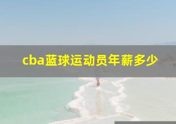 cba蓝球运动员年薪多少