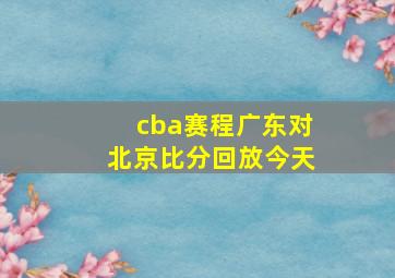 cba赛程广东对北京比分回放今天