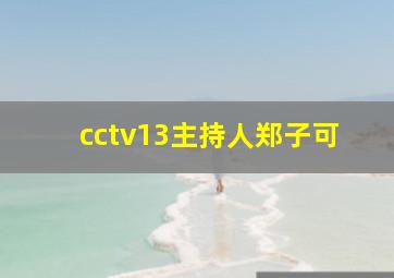 cctv13主持人郑子可