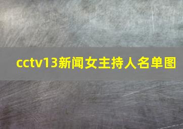 cctv13新闻女主持人名单图