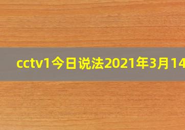 cctv1今日说法2021年3月14日