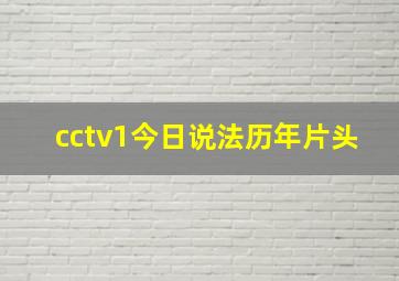 cctv1今日说法历年片头