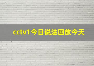 cctv1今日说法回放今天