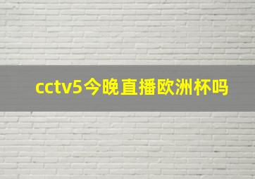 cctv5今晚直播欧洲杯吗