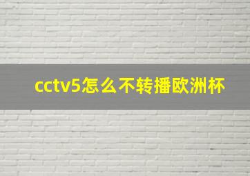 cctv5怎么不转播欧洲杯