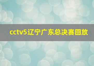 cctv5辽宁广东总决赛回放