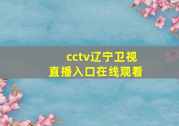 cctv辽宁卫视直播入口在线观看