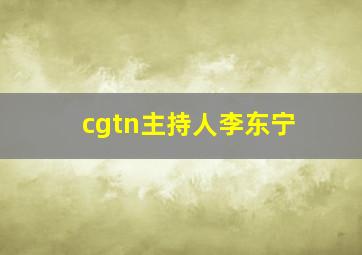 cgtn主持人李东宁