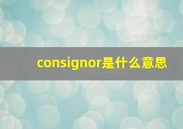 consignor是什么意思