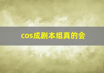 cos成剧本组真的会