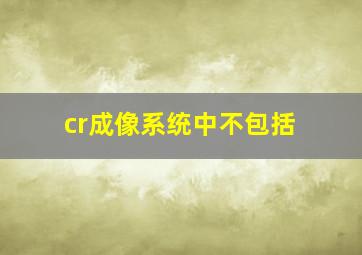 cr成像系统中不包括