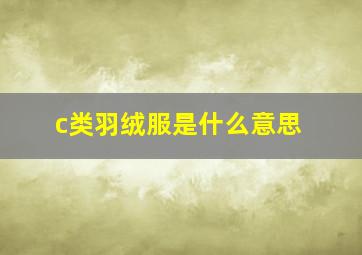 c类羽绒服是什么意思