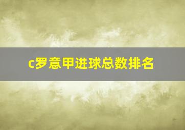 c罗意甲进球总数排名