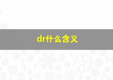 dr什么含义