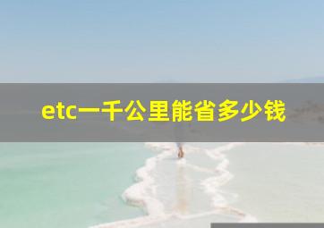 etc一千公里能省多少钱