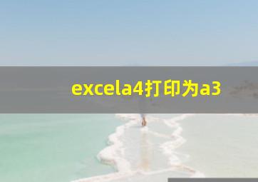 excela4打印为a3