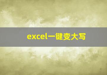 excel一键变大写