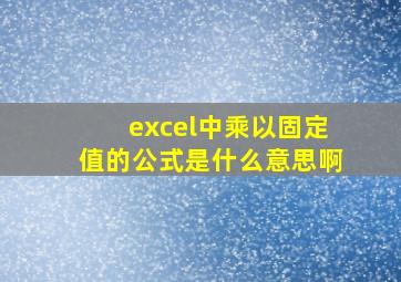 excel中乘以固定值的公式是什么意思啊