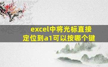 excel中将光标直接定位到a1可以按哪个键