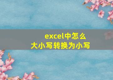 excel中怎么大小写转换为小写