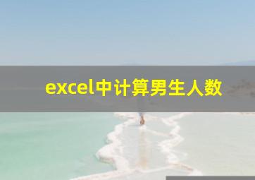 excel中计算男生人数