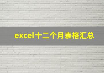 excel十二个月表格汇总