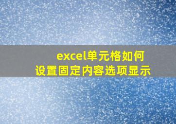 excel单元格如何设置固定内容选项显示