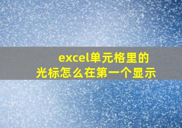 excel单元格里的光标怎么在第一个显示