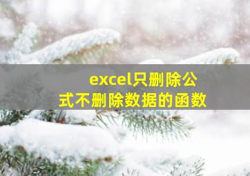 excel只删除公式不删除数据的函数