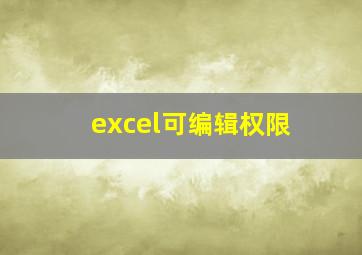 excel可编辑权限