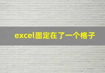 excel固定在了一个格子