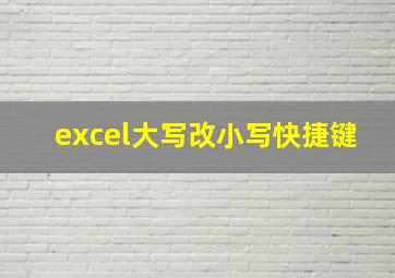 excel大写改小写快捷键