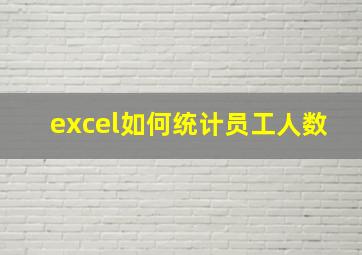 excel如何统计员工人数