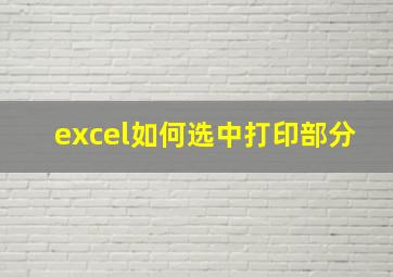 excel如何选中打印部分