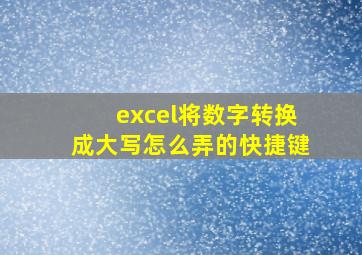 excel将数字转换成大写怎么弄的快捷键