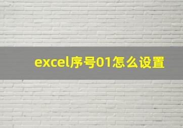 excel序号01怎么设置