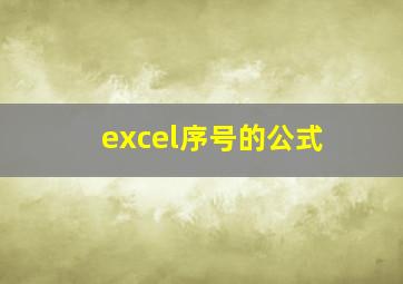 excel序号的公式