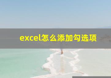 excel怎么添加勾选项