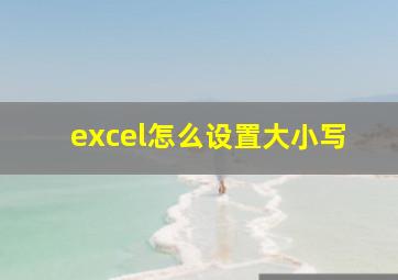 excel怎么设置大小写