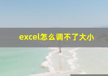 excel怎么调不了大小