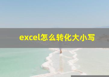 excel怎么转化大小写