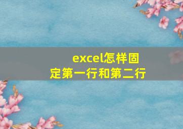 excel怎样固定第一行和第二行