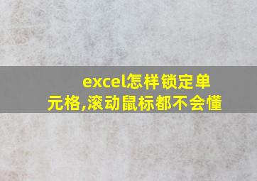 excel怎样锁定单元格,滚动鼠标都不会懂