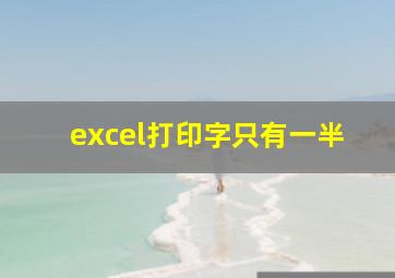 excel打印字只有一半