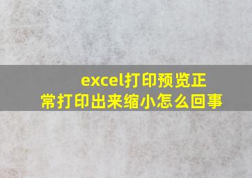 excel打印预览正常打印出来缩小怎么回事